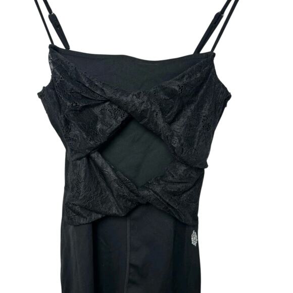 New Free People FP MOVEMENT Lace Me Up Onesie $118 Small Black - Picture 6 of 7